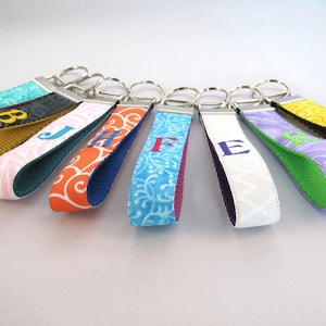 Monogram Key Chain, Wristlet Keychain, Personalized Keychain, Monogrammed Key Fob, Teacher Appreciation Gift, XMAS Teacher Gift ONE LETTER