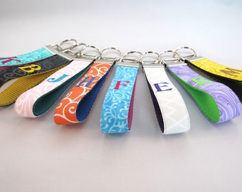 Monogram Key Chain, Wristlet Keychain, Personalized Keychain, Monogrammed Key Fob, Teacher Appreciation Gift, XMAS Teacher Gift ONE LETTER