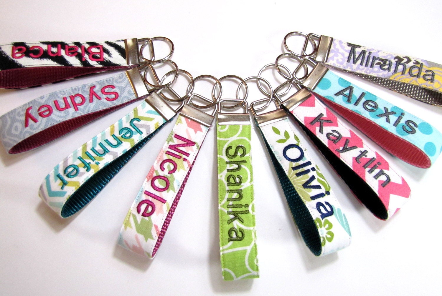 Personalized Wristlet Keychain Monogram Key Chain Wristlet Etsy