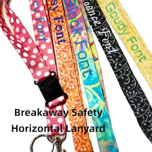 Personalized Safety Lanyards Horizontal Lettering, BREAKAWAY  Lanyards, Teacher Lanyard, Nurse Lanyard, School Name on Lanyard, 15 Letters