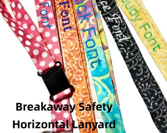 Personalized Safety Lanyards Horizontal Lettering, BREAKAWAY  Lanyards, Teacher Lanyard, Nurse Lanyard, School Name on Lanyard, 15 Letters