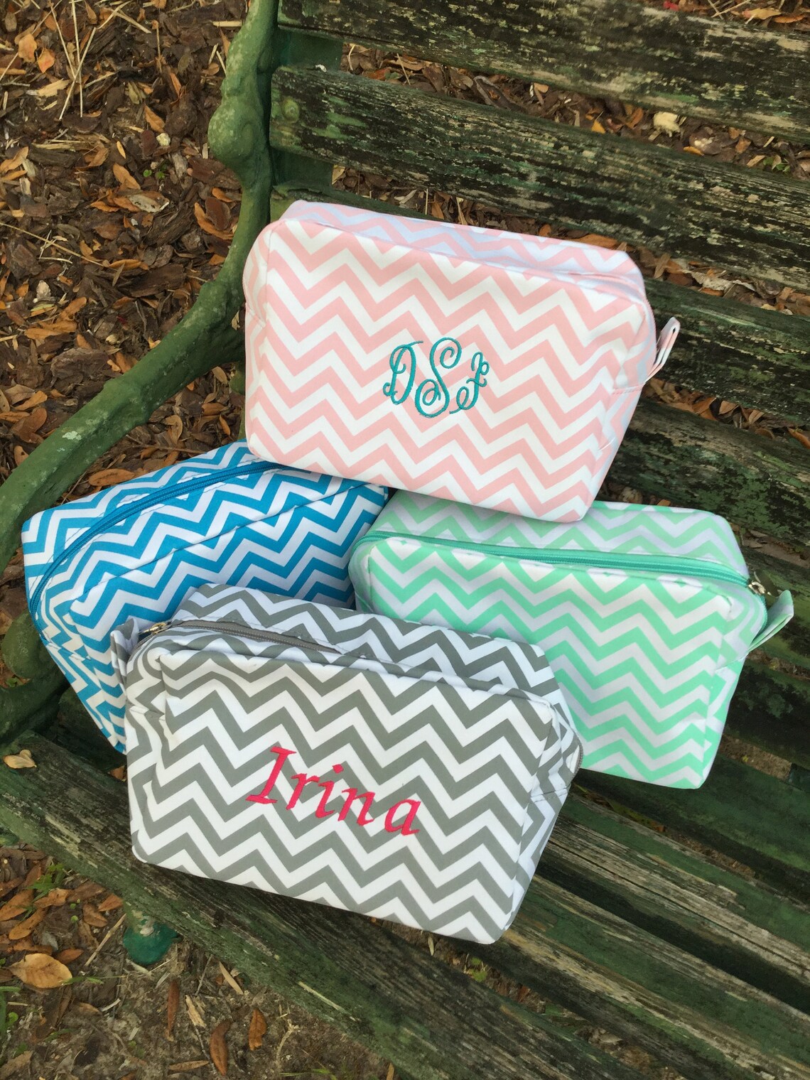 Personalized Embroidered Makeup Bag Cosmetic Bag Bridesmaid Etsy