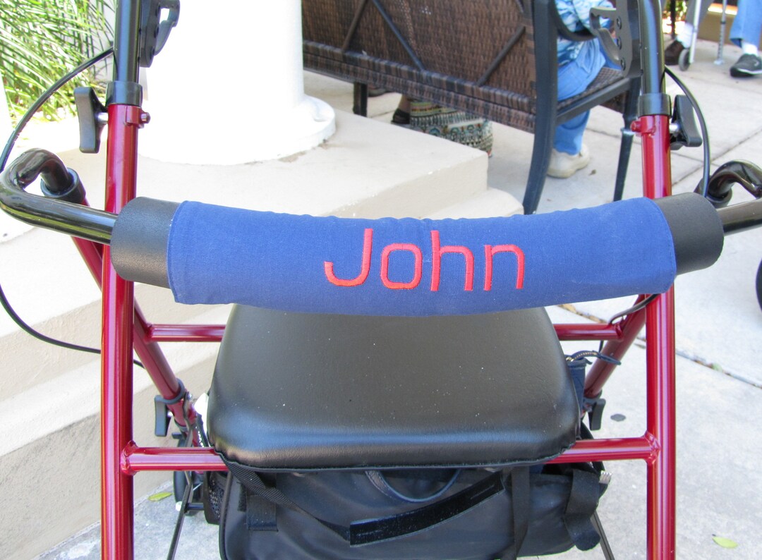 Personalized Rollator Walker Identification Backrest Bar Cover, Walker