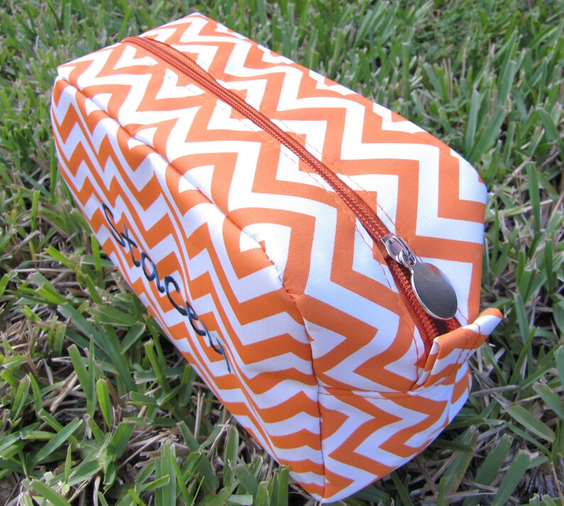 Personalized Embroidered Makeup Bag CHEVRON Monogrammed Etsy