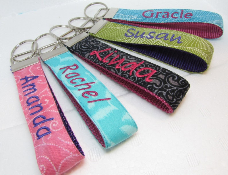 Personalized Wristlet Key Chain Monogram Key Chain Teacher Etsy