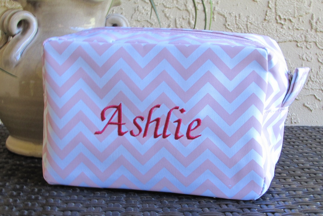 Personalized Embroidered Makeup Bag, Cosmetic Bag, Bridesmaid Gift Teen