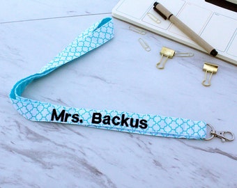 Personalized Lanyard Teacher Id Holder Lanyard, Elementary Teacher Appreciation Gift, Teacher gift, work lanyard, neck lanyard