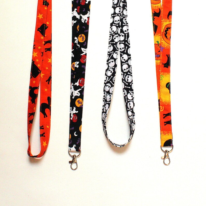 Halloween Lanyard Black Cat Lanyard Teacher Lanyard Skull Etsy