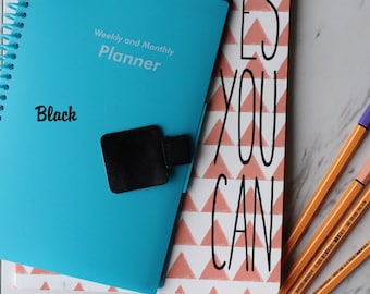 Black Pen holder for planners, Pen loop for note book, journal pen holder, Journal sticky pen holder, planner gift