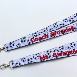 Soccer Coach id holder Lanyard, Teacher Appreciation Gift, Coach gift, badge holder, neck lanyard