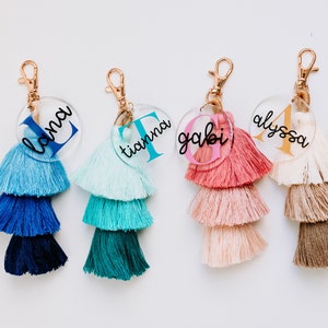 Personalized tassels for purses and key chains, Custom keychain, purse tassel charm accessory, Girlfriend gift, new driver 16 gift