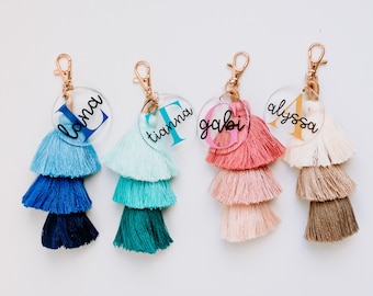 Personalized tassels for purses and key chains, Custom keychain, purse tassel charm accessory, Girlfriend gift, new driver 16 gift