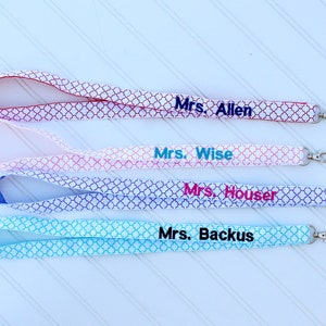 Personalisierte Lanyard Lehrer Id Halter Lanyard, Elementar Lehrer Wertschätzung Geschenk, Lehrer Geschenk, Arbeit Schlüsselband, roten Hals Schlüsselband