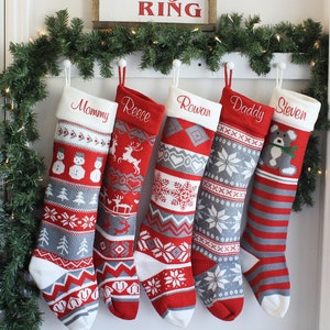 Knitted Christmas Stocking, personalized, Christmas stocking, stockings, christmas, monogrammed, monogram, embroidered, knit stocking, knit