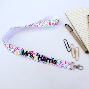 Personalized Lanyard Teacher Lanyard, Elementary Teacher Appreciation Gift, Teacher gift, work lanyard, neck lanyard
