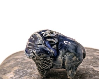 blue yak figural bead