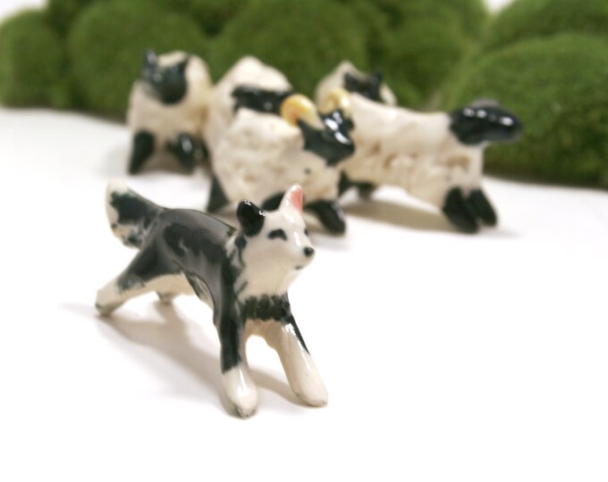 4 set - Border Collie Family Poggiabicchieri Sottobicchiere - Puppy Dog