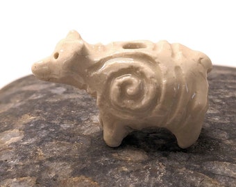 white bear figural bead