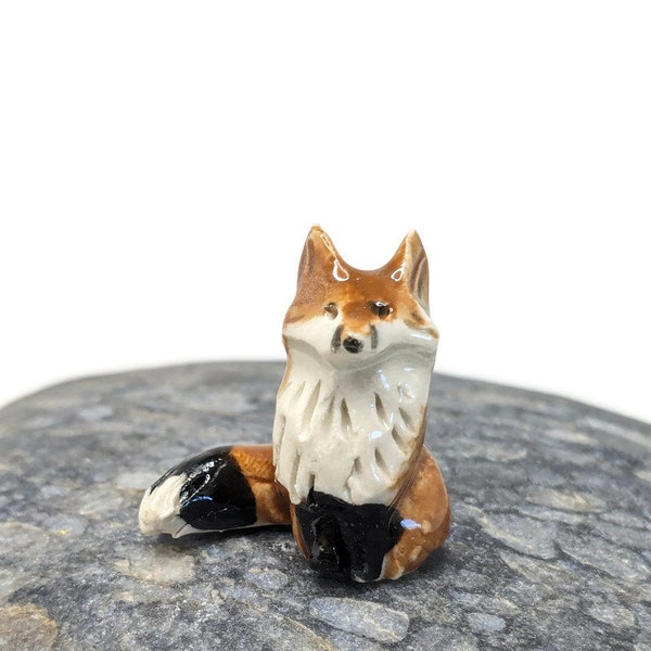Miniature red fox figurine