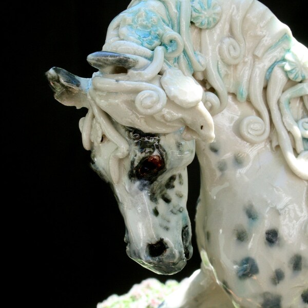 horse figurine - Forest Song - porcelain animal sculpture