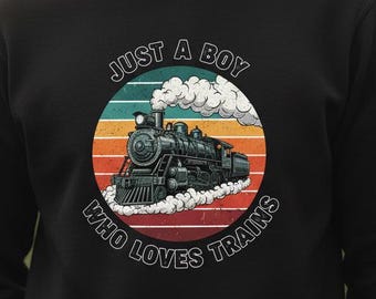 Vintage Steam Train PNG – Retro Boy T-Shirt Design (Digital Download)