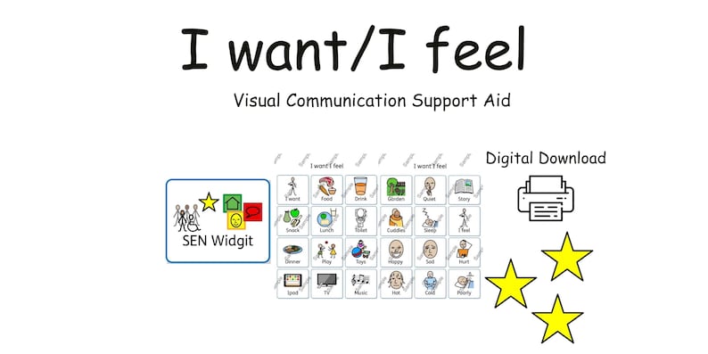 I Want I Feel, Visual Communication Support, Visual Aid for SEND, ADHD ...