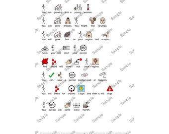 Period social story Visual Communication Cards: Special Needs, Autism, ADHD (Digital Download)