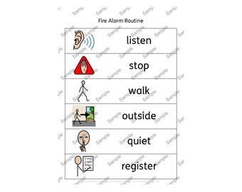 Fire Alarm Routine Poster: Visual Communication Aid (Digital Download)