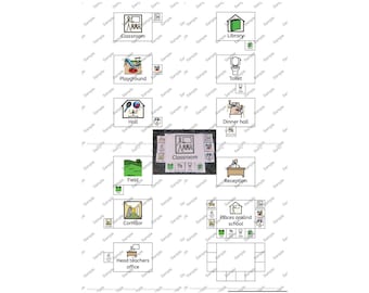 Areas around school Cards for Lanyard (Digital Download)