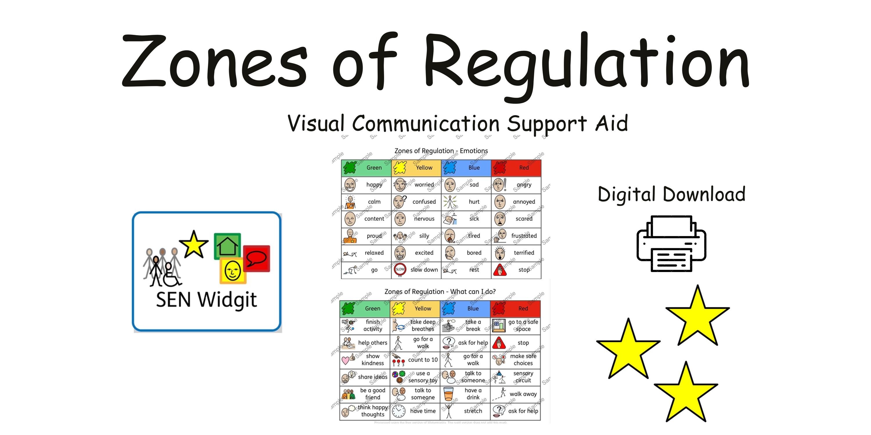 Zone Visual Simple Zones of Regulation, Visual Communication (digital Download) - Etsy