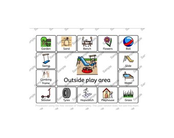 Outside play area word mat Visual Communication Cards: Special Needs, Autism, ADHD (Digital Download)