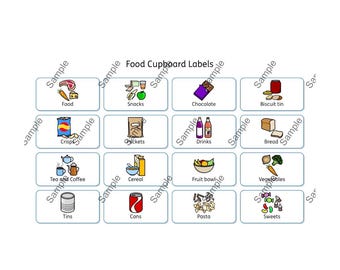 Food Cupboard Labels: Visual Communication Aid (Digital Download)