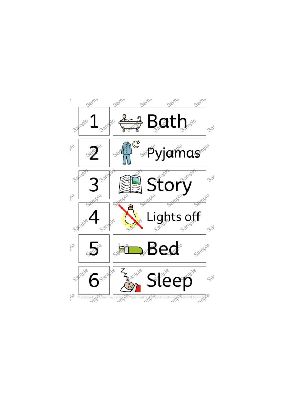 Because Send Visual Bedtime Routine Visual Communication Aid: Symbols for SEND, Autism ...