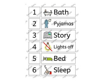 Bedtime routine Visual Communication Aid: Symbols for SEND, Autism (Digital Download)