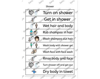 Having a shower Visual Communication Aid: Symbols for SEND, Autism (Digital Download)
