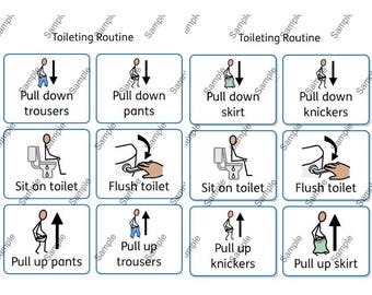 Toileting Routine Visual Aid: Communication Support for Autism, ADHD (Digital Download)