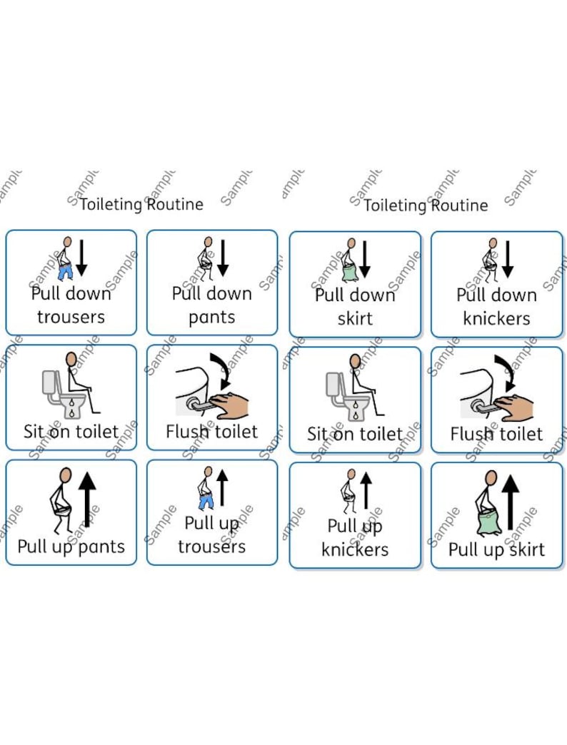 Toileting Routine Visual Aid: Communication Support for Autism, ADHD ...