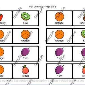 Fruit Dominoes Game, Visual Communication Support, Visual Aid for SEND ...