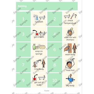 Bath time Visual Communication Aid: Symbols for SEND, Autism (Digital Download)