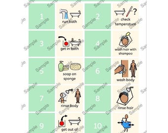 Bath time Visual Communication Aid: Symbols for SEND, Autism (Digital Download)
