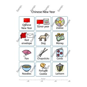 chinese new year flash cards