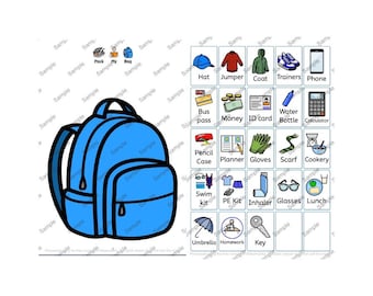 Pack my bag Visual Communication Aid: Symbols for SEND, Autism (Digital Download)