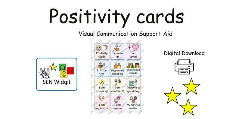 Widgit Visual Support Positivity Cards Visual Aid: Communication Support (digital Download ...