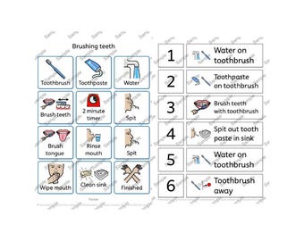 Brushing teeth Visual Communication Aid: Symbols for SEND, Autism (Digital Download)