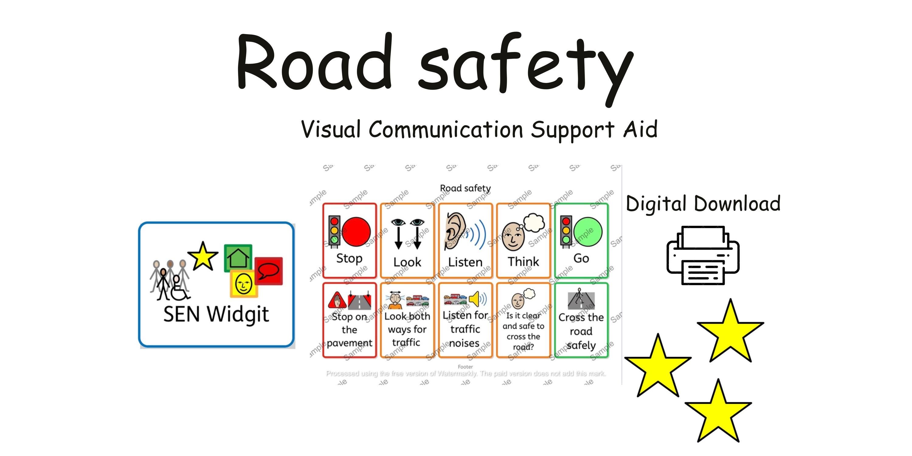 Road Safety Poster Visual Communication Cards: Special Needs, Autism ...