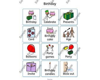 Birthday Visual Communication Aid: Symbols for SEND, Autism (Digital Download)
