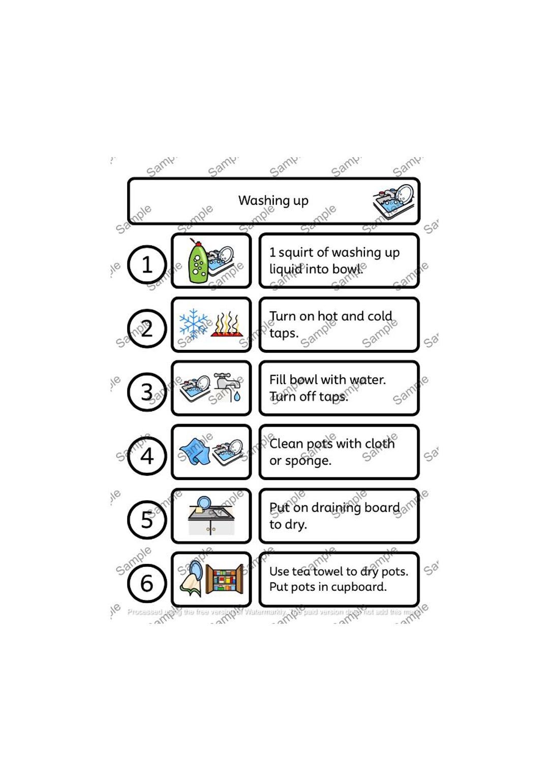 Washing up Visual Communication Aid: Symbols for SEND, Autism (digital ...