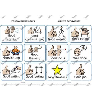 Positive behaviours Visual Aid: Communication Support (Digital Download)