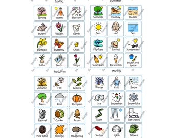 Seasons Visual Communication Aid: Spring, Summer, Autumn, Winter (Digital Download)