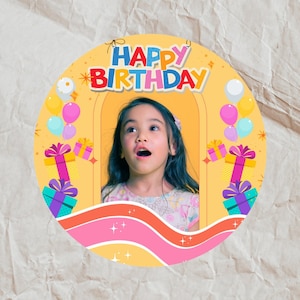 Pegatina de cumpleaños personalizada /Personalizado, Impermeable, Favor de fiesta para niños, Bolsa de regalos, Botella, Kindle, Regalo, Diario de balas, Deco, Álbum de recortes